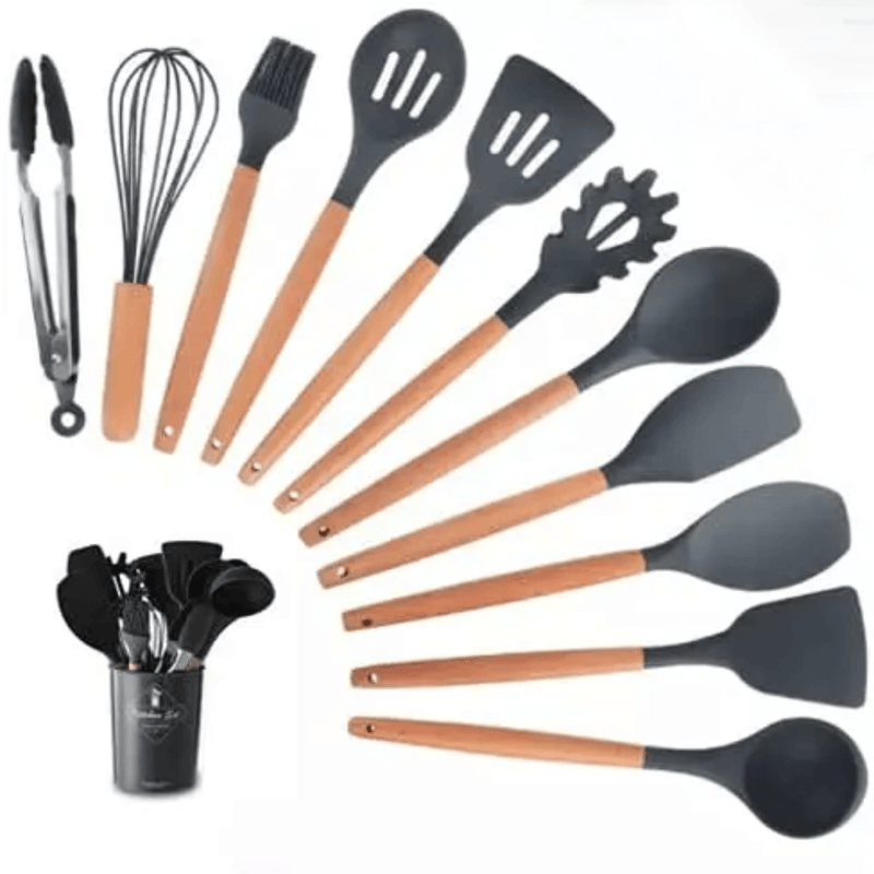 Kit 12 Peças Utensílios de Cozinha em Silicone