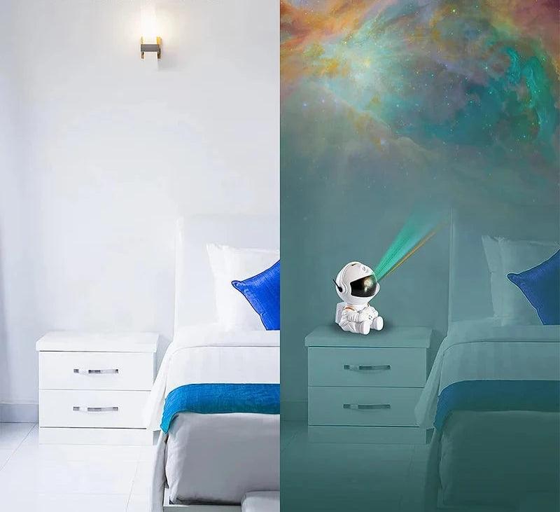 Mini Luminária Astronauta de Galáxia Estrelada