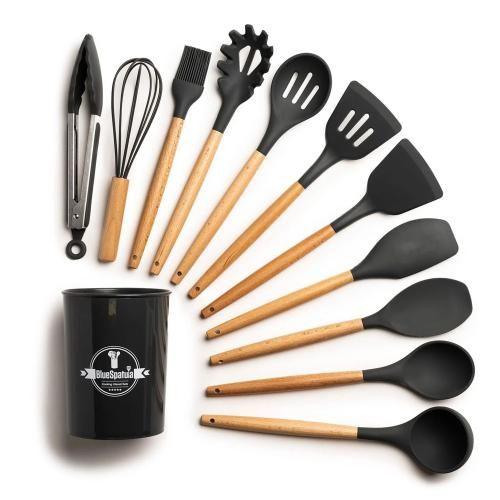 Kit 12 Peças Utensílios de Cozinha em Silicone